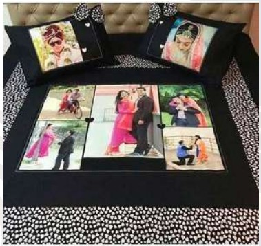 Personalised Bedsheet for Home Use and Special Gifting, Custom Printed Bedroom Linen Gift for Weddings, Anniversaries, Premium Hampers and Personal Decor